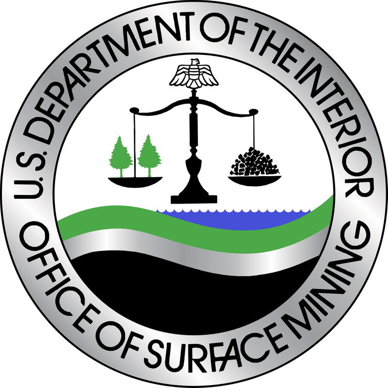 Office of Surface Mining Reclamation and Enforcement (O S M R E) logo. U.S. Department of the Interior